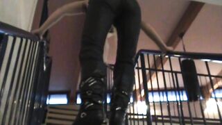 Dana`s First Time - torture Slave Gunnar in a Sports Room 2