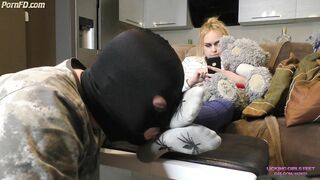 BIANCA - 18 yo girl - Chatting with friends and Foot worship