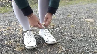 Schoolgirl White Knee Socks AND ANKLE CUFFS / SHACKLES Handcuffs