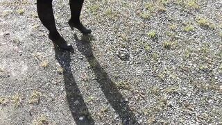 BLACK STOCKINGS AND ANKLE CUFFS / SHACKLES SELF BONDAGE Slavegirl