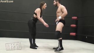 Femdom wrestling ballbusting