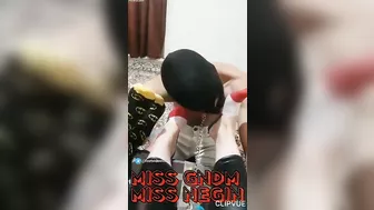 MISS NEGIN & MISS GNDM: foot worship of two Iranian mistresses by a loser slave