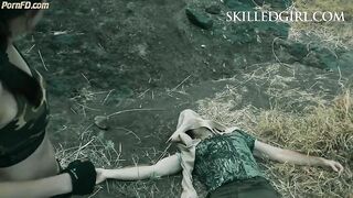 Skilled girl helen_ THE ONE: QUEST mixed ballbusting fight