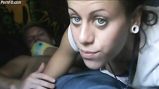 Blowjob while smelling girlfriends socks