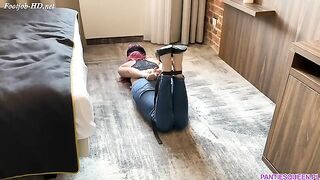 Footjob With Tied Toes Til Cum On Soles - PantiesQueen - FootJob