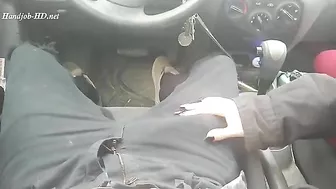 Sneaky Car Blowjob - LilRedVelvet HandJob