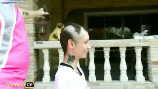 FOXANDFOXY – Clean head shave leads to a hardcore double teaming