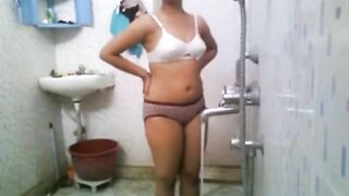 Indian College Babe In Hostel Shower