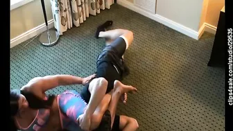 Angela Salvagno Scissored, Choked and Stood On - beating my bitch