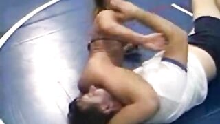 Vintage mixed wrestling headscissor and RNC ko