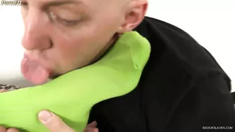 SockSlaves - Megan green socks laze