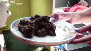 Poo19 - MilanaSmelly - Toilet slave eating 2 shit sitting