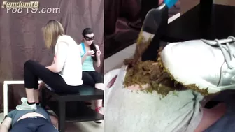 Femdom - Poo19 - 2 sweet asses treated me with morning shit