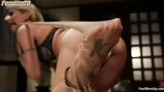 FootWorship - Natasha Starr - Peeping Tom is made to have kinky foot sex with gorg...