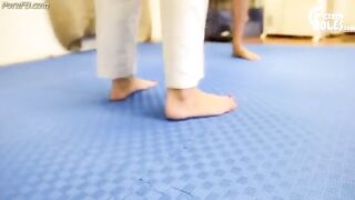 Czech Soles - Teen karate student dominates her teacher with BIG feet