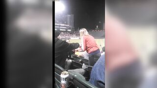 Beautiful girl spits in man's face in public