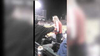 Beautiful girl spits in man's face in public
