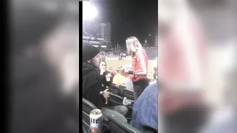 Beautiful girl spits in man's face in public
