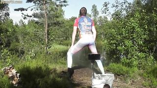 transparent leggings cum in