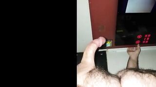 Sex shop video booth jerk off. Big cum shot. Rope 3