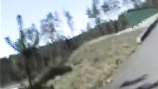 Jacking and cumming on a bridge over the highway 3