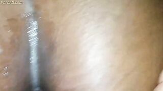 Round ass black girl loves anal (anal creampie)