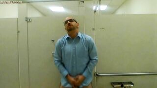 Jerking in a public restroom 2