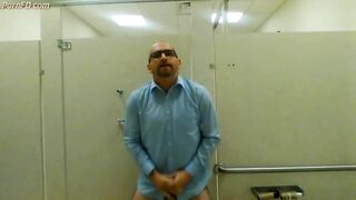 Jerking in a public restroom 2
