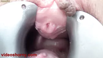 Pee hole Fucking Dildo and Bladder with milk