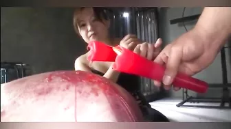 Asian skank gets Hiroshima on her fat ass