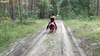 Dangerous-Girls - Lady Domi leads her dog walk