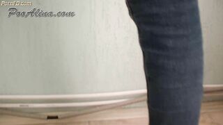 PooAlina - Hot morning female shit in jeans