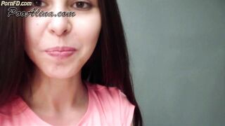 PooAlina - Minimal contact! Alina pooping into mouth of toilet slave