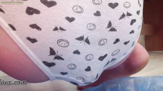 PooAlina - My beautiful wife smoking & panty pooping