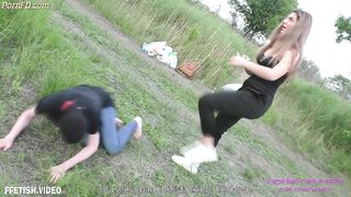 VALERIA - New slave girl for humiliation - Fresh air, nature and dirty feet