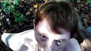 Facial and bj in the woods