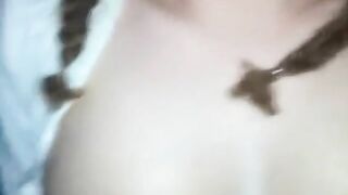 Cum all over her tits and body