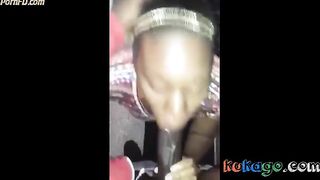 BUSSIN NUT IN HER MOUTH