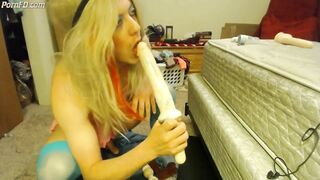 Crossdresser Fucks and Eats Cum off Dildo
