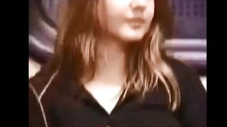 Train flashing no panties no bra