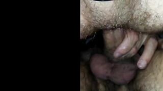 Bareback bottom gets a load