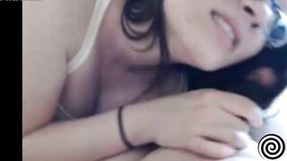 Happy Brunette Hairjob and Cum in Hair, Long Hair, Hair