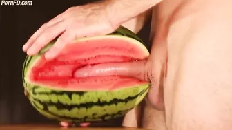 water melon cum - fucking a melon and cumming 2