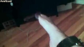 Horny tranny Valerie bondage in stockings jerk-off