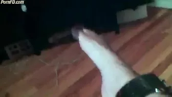 Horny tranny Valerie bondage in stockings jerk-off