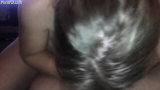 Blonde natural giving blow job