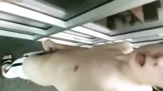 Jerk off in dorm lobby