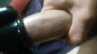 Uncut cock cums with trinity vibes cock head vibrator