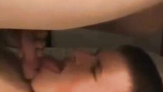 Self sucking twink cums on his face