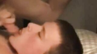 Self sucking twink cums on his face